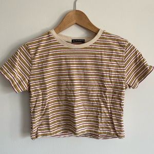 Brandy Melville yellow striped t-shirt